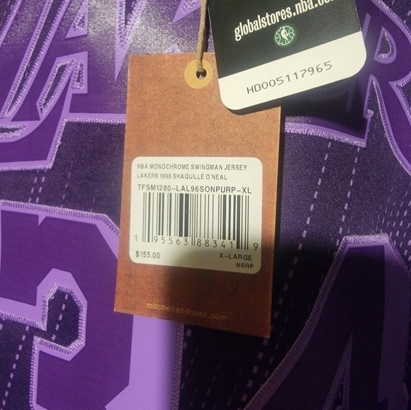 Mitchell & Ness Lakers 96-97 Shaquille O’Neal Monochrome Swingman Jersey Size XL - Picture 5 of 6